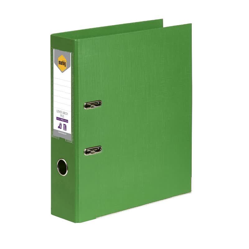 MARBIG PVC LEVER ARCH FILE FOOLSCAP GREEN