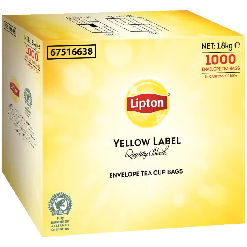 LIPTON YELLOW LABEL ENVELOPE TEA BAGS 1,200'S