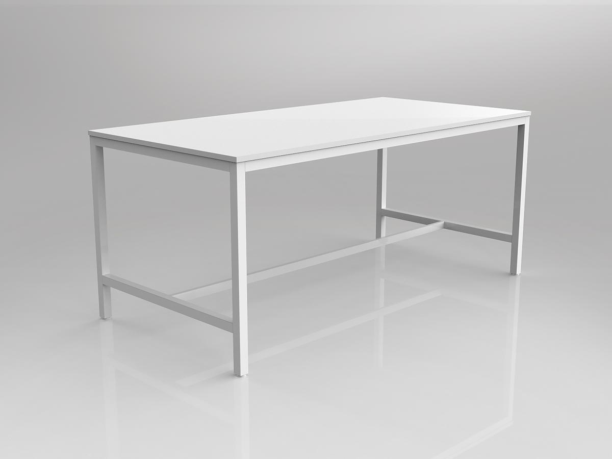 Axis Bar Leaner 2400 x 1200mm. White Frame, White top