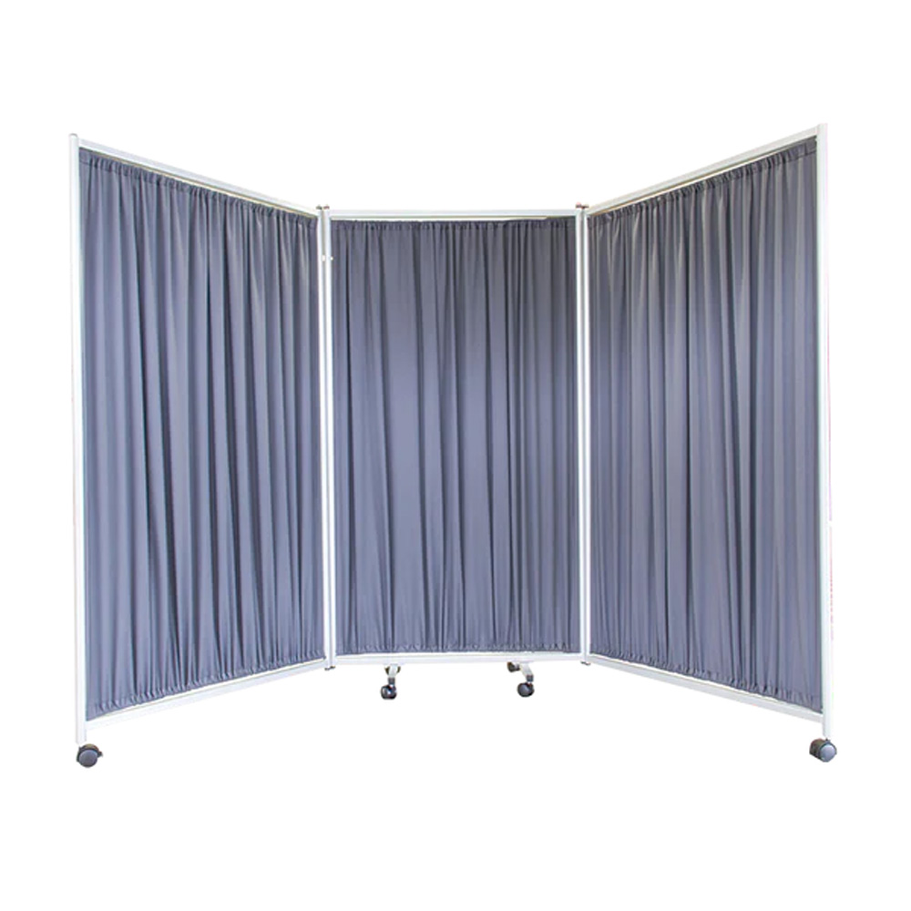 TRAFALGAR FOLDING MOBILE PRIVACY SCREEN WITH WHEELS BLUE